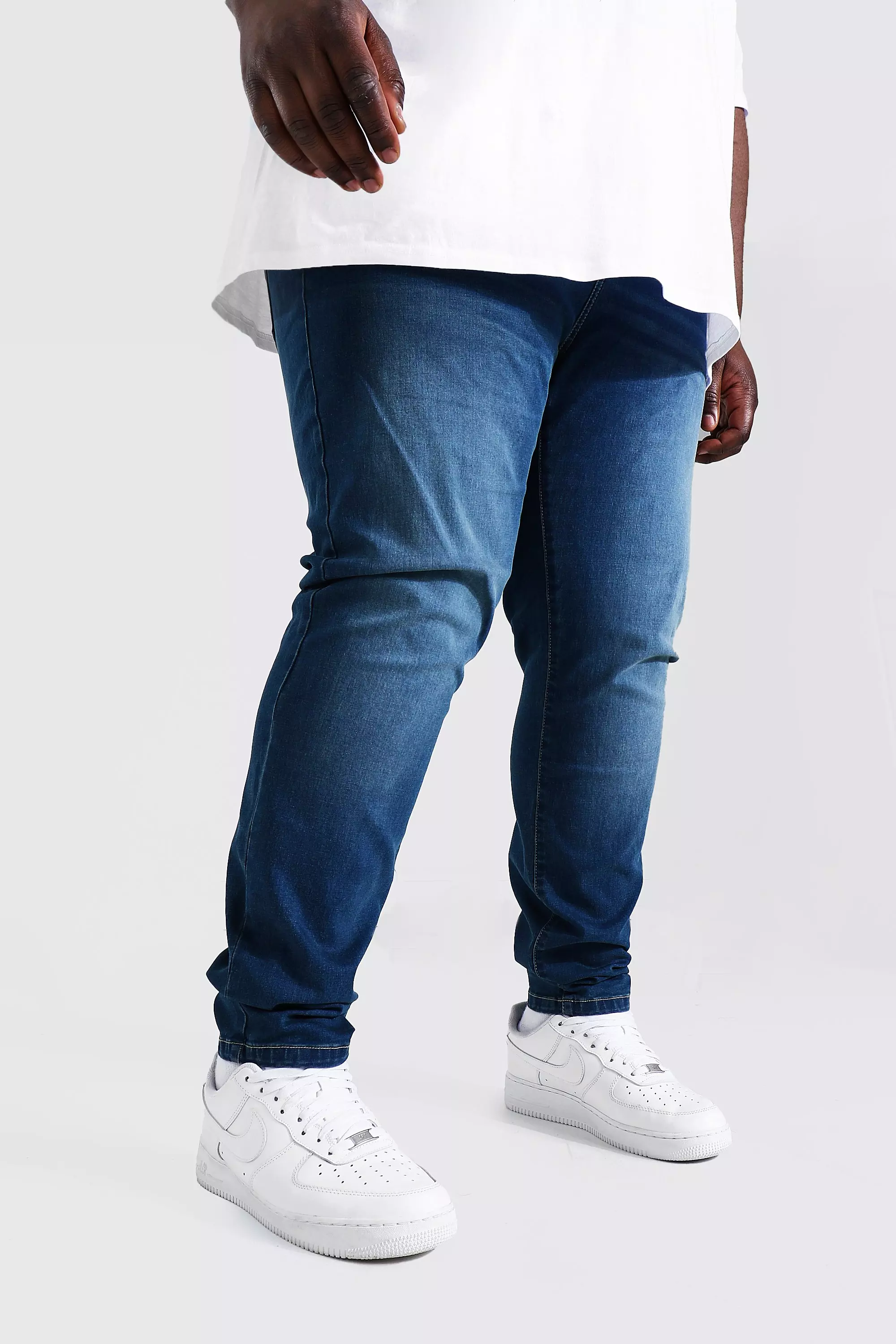 Mens plus size cheap stretch jeans